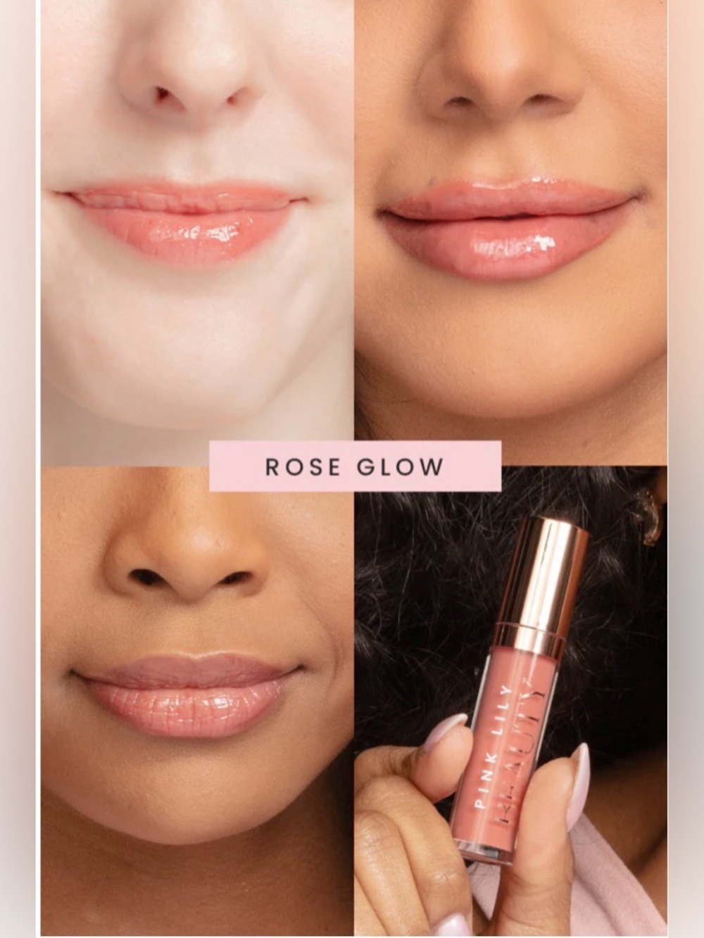 NEW Pink Lily Beauty Blooming Gloss Tinted Lip Oil - Rose Glow - Picture 2 of 5